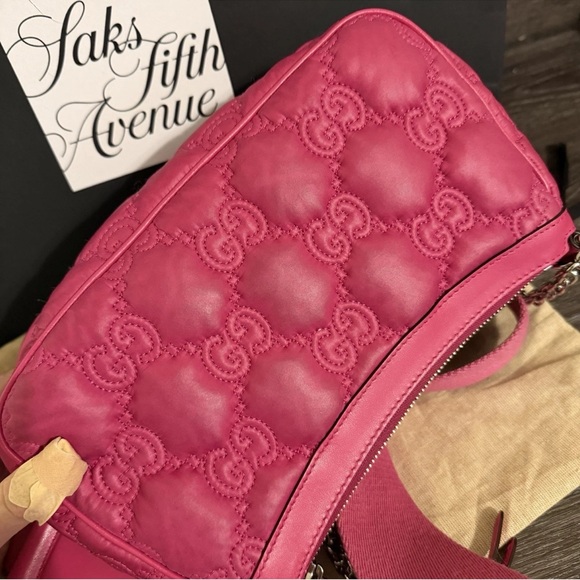 Gucci Matelasse Pink Quilted Crossbody Bag retail $3500 - Picture 5 of 16